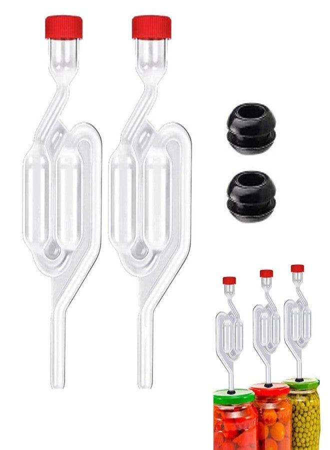 طقم صنع النبيذ المنزلي مكون من قطعتين، قفل هوائي لصنع النبيذ، طقم صنع النبيذ، أداة تخمير أساسية للمبتدئين في صناعة النبيذ المنزلي وعشاق النبيذ. - Image 1